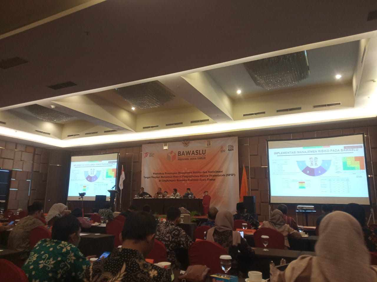 Workshop Penerapan Manajemen Resiko dan Sosialisasi Target Tingkat Maturitas Sistem Pengendalian Intern Pemerintah (SPIP) di Lingkungan Bawaslu Provinsi Jawa Timur