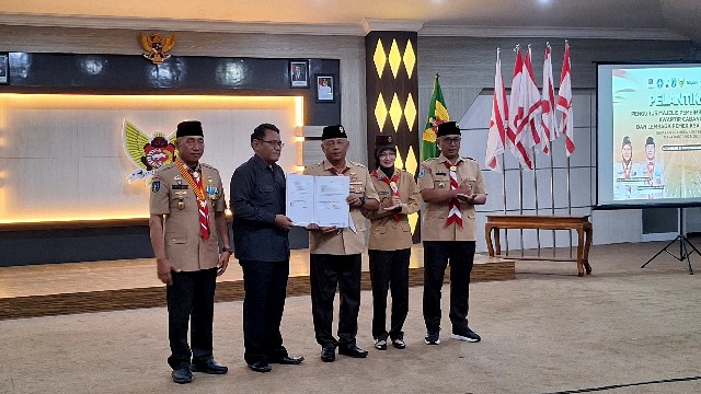 Bawaslu Kota Kediri Taken MoU dengan Gerakan Pramuka Kwarcab Kota Kediri