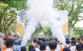 Launching Pengawasan Pemilihan Kepala Daerah Sekaligus Pemberangkatan Peserta Jalan Sehat Bersama Bawaslu Kota Kediri