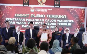 Rapat Pleno Terbuka Penetapan Pasangan Calon Terpilih Pemilihan Walikota dan Wakil Walikota Kediri Tahun 2024